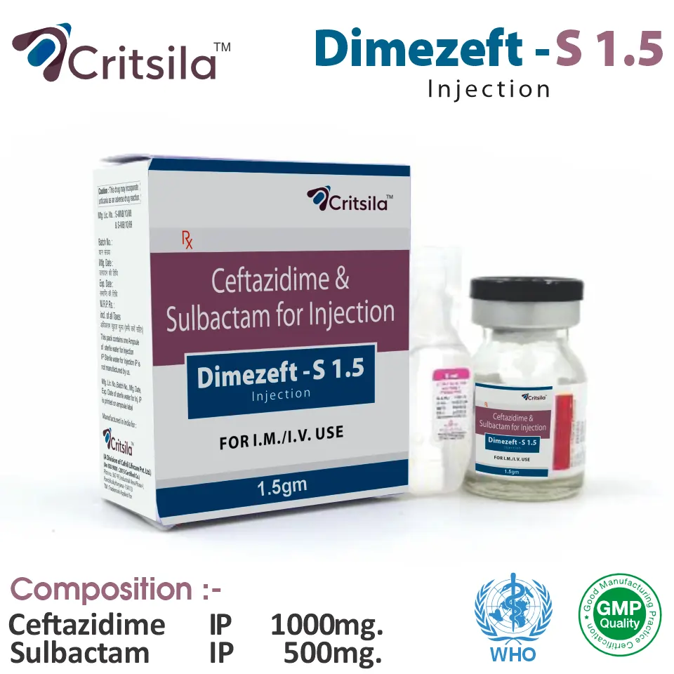 Ceftazidime (1000mg) + Sulbactam (500mg) Injection in PCD Pharma Franchise at Best Price